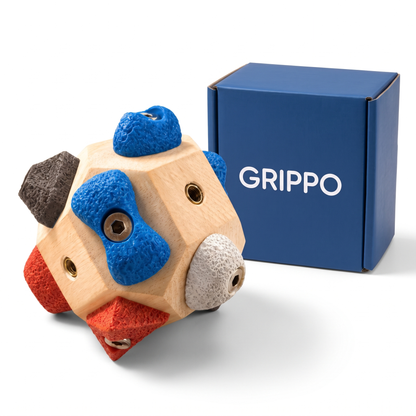 Grippo Hands finger climbing block with colored climbing holds